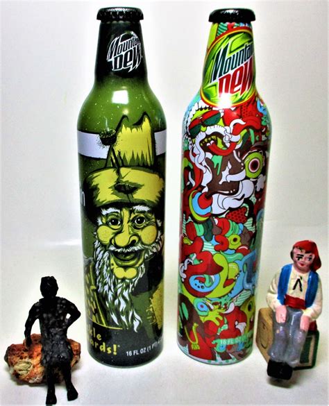 Vintage Mountain Dew Green Label Art Aluminum Metal Bottle NY Sealed ...