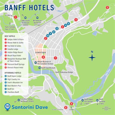 Map of Banff Hotels - Best Areas, Neighborhoods, & Places to Stay