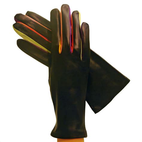 Multi-colored Leather Gloves Cashmere-lined Arlecchino | Solo Classe