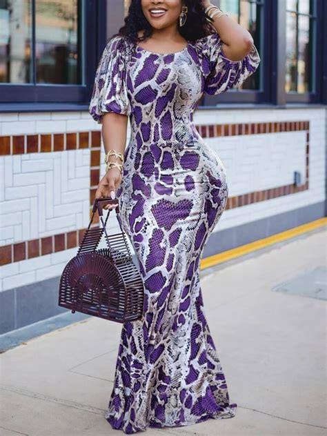 Purple Snake skin elegant dress