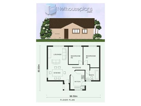 2 Room House Plans | Low Cost 2 Bedroom House Plan ...