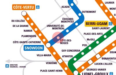 Cote-des-Neiges station map - Montreal metro