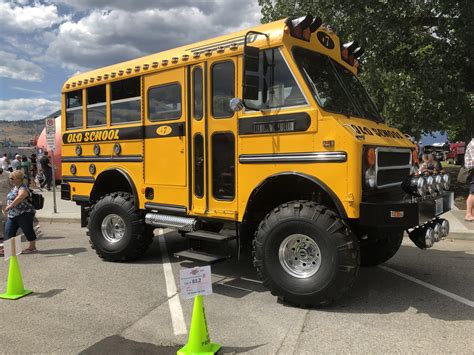 This monster truck school bus at my local car show : r/Autos