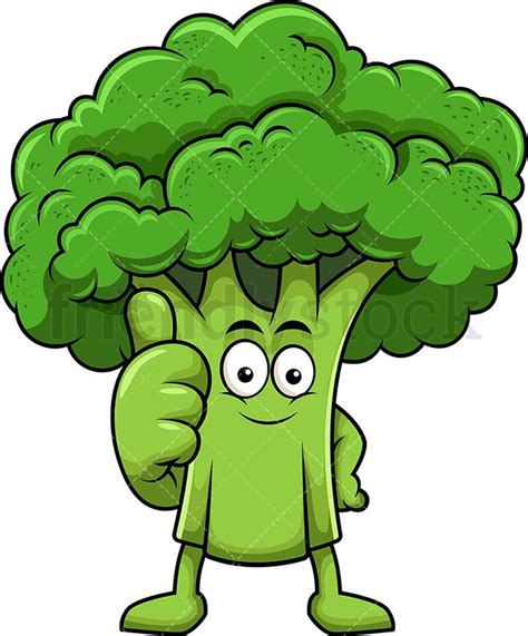 Broccoli Mascot Thumbs Up Cartoon Vector Clipart - FriendlyStock | Vegetable cartoon, Cartoons ...