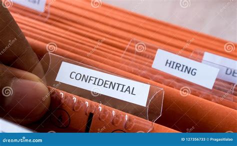 Confidential Document File Keep in the Folder Cabinet Stock Image ...