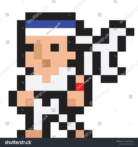 Pixel Art Character Warrior Vector Stock Stock Vector (Royalty Free ...