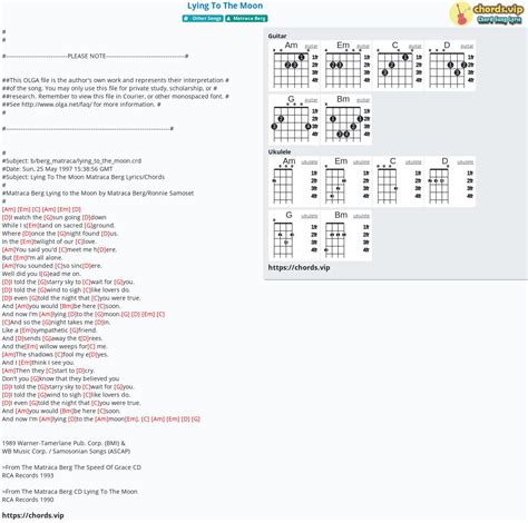 Chord: Lying To The Moon - tab, song lyric, sheet, guitar, ukulele ...