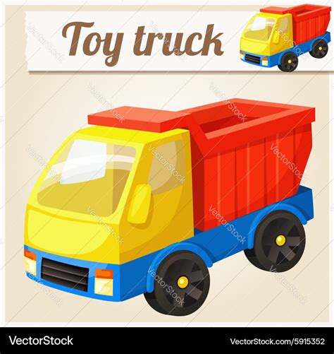 Toy truck Cartoon Royalty Free Vector Image - VectorStock