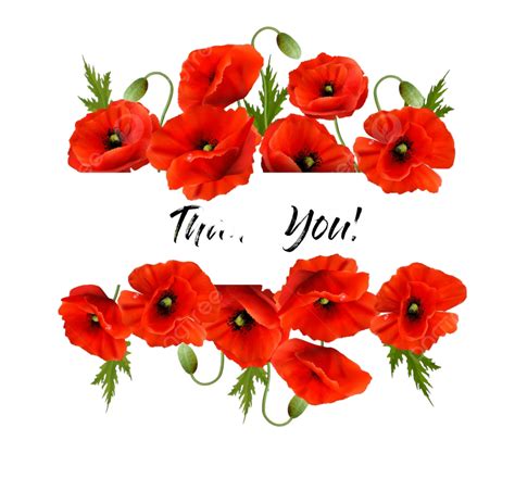 Red Greeting Card Vector PNG Images, Natural Greeting Card With Red Poppies Flowers, Petal ...