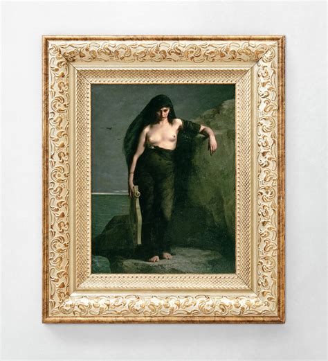 Sappho Auguste Charles Mengin Sensual Nude Greek Mythology Art Print Dark Erotic Victorian ...