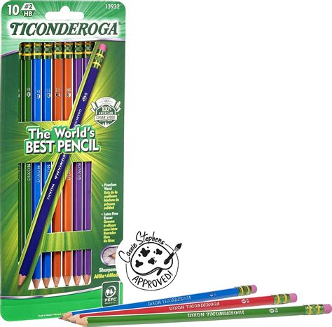 TICONDEROGA Pencils, Wood-Cased Graphite, #2 HB Soft, Pre-Sharpened ...