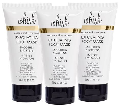 Whish Set of 3 Coconut Milk Exfoliating Foot Masks - QVC.com