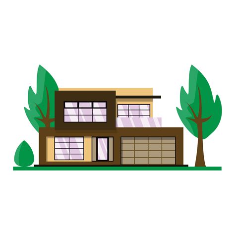 2d modern flat House 4608042 Vector Art at Vecteezy