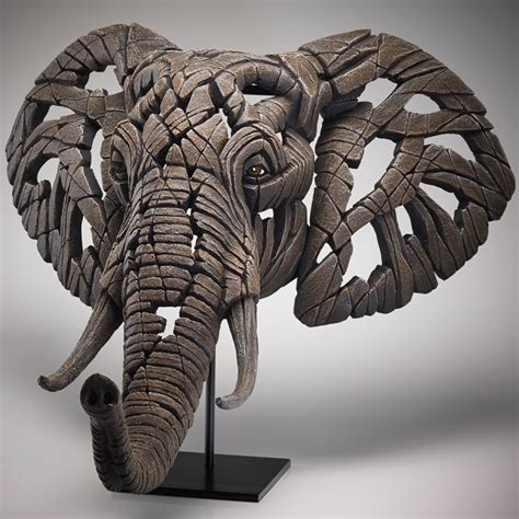 African Elephant Bust Edge Sculpture from Progressive Furnishings