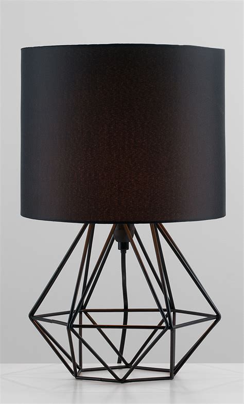 Zipcode Design Lidia 40cm Table Lamp | Geometric table lamp, Table lamps for bedroom, Black ...