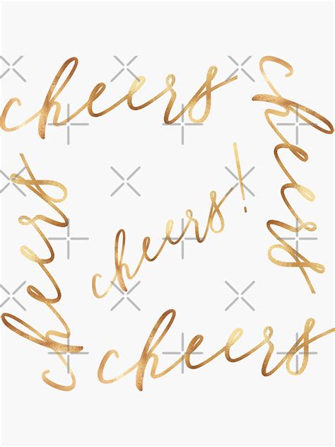 "Cheers, gold" Sticker for Sale by AlfabetDesign | Redbubble