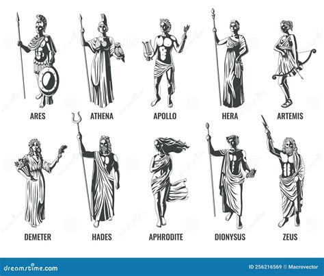 Greek Olympian Gods Set Vector Illustration | CartoonDealer.com #256127538