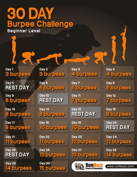 the 30 day burpee challenge poster