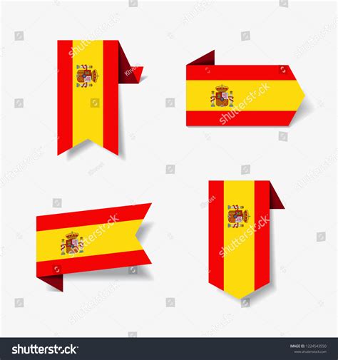 Spanish Flag Stickers Labels Set Vector Stock Vector (Royalty Free ...