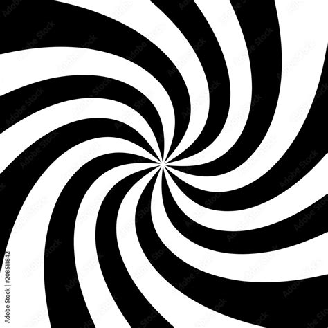 A black and white spiral optical illusion background. Stock vector ...