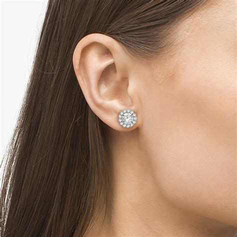 Round Diamond Earring Jackets for 5mm Studs 14K White Gold 0.50ct - IE445