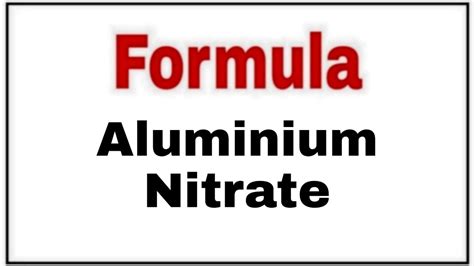 How to write chemical formula of Aluminium Nitrate|Chemical formula of Aluminium Nitrate - YouTube