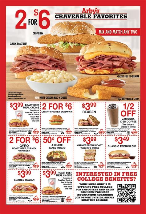 Printable Arby's Free Coupons 2024