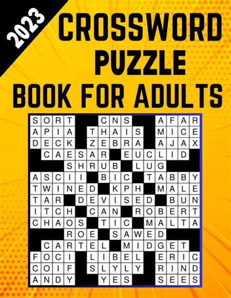 2023 Crossword Puzzle Book For Adults: 50 Easy Medium Large Print Crossword Puzzle Books For ...