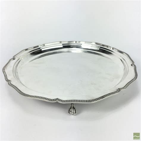 Australian sterling silver salver by Stokes with fluted and… - Trays ...