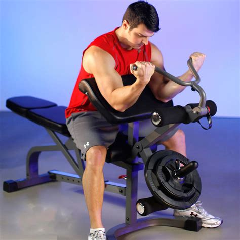 XMark Fitness Flat / Incline / Decline Weight Bench with Leg Extension and Preacher Curl [XM ...