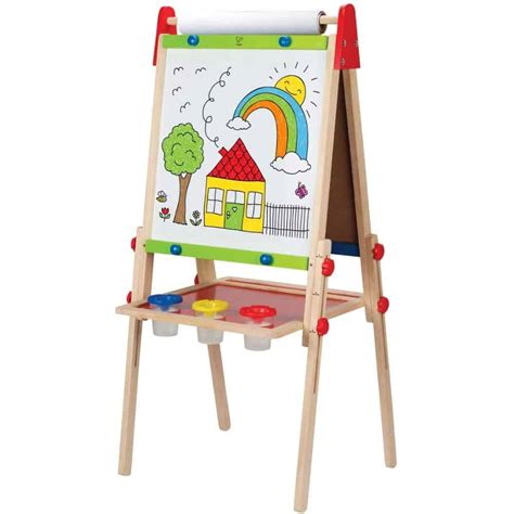 Hape - Award Winning Hape All-in-One Wooden Kid's Art Easel with Paper Roll - The Model Shop