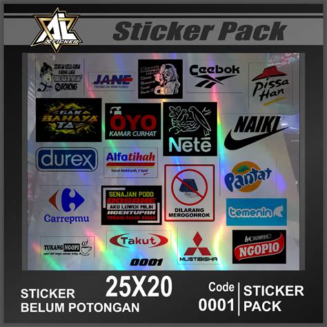 Jual SP 0001 ALIN STICKER PACK LOGO NYELENEH PLESETAN KEREN | Shopee ...