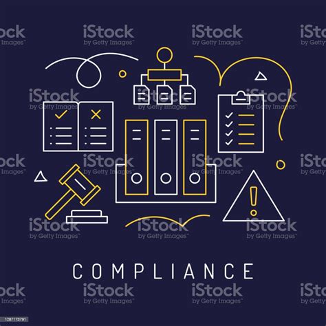 Compliance Concept Modern Line Art Icons Background Linear Style Vector Illustration Stock ...