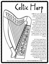 Celtic Harp Mini Poster And Coloring Page By World Music With DARIA sketch template
