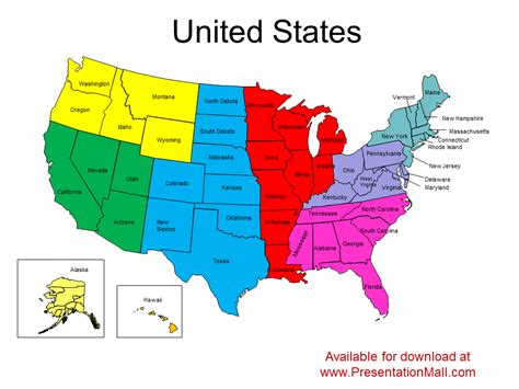 Us Map Template For Powerpoint With Editable States