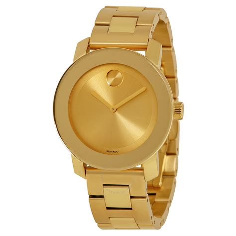 Movado Bold Champagne Dial Yellow Gold Stainless Steel Watch 3600085 ...