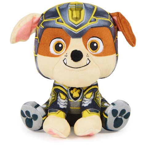 PAW Patrol Premium Pups: The Mighty Movie, 7-Inch Rubble Plush Toy for ...