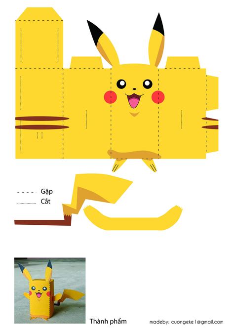 Printable Pikachu Papercraft - Printable Papercrafts - Printable ...