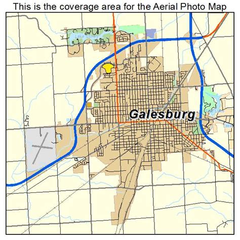 Aerial Photography Map of Galesburg, IL Illinois