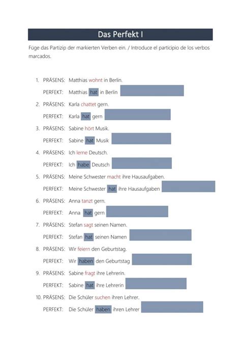 Partizip II worksheet | German language learning, Learning languages, Study guide