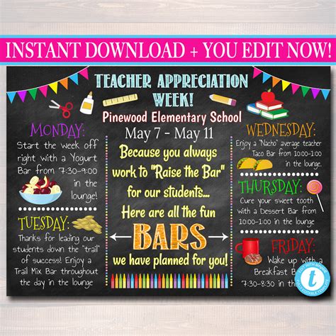 Raise The Bar Theme - Teacher Appreciation Week Printable – TidyLady ...