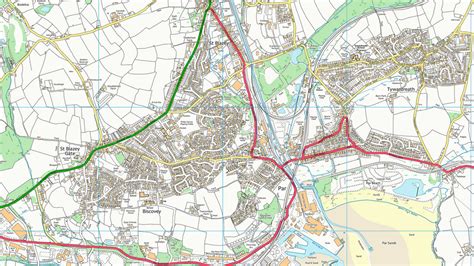 St Austell Street Coastal Area Map | I Love Maps