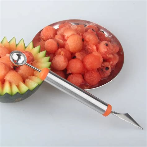 Kitchen Fruit Vegetables Corer Stainless Steel Watermelon Scoop Melon Baller #0020-in Shredders ...