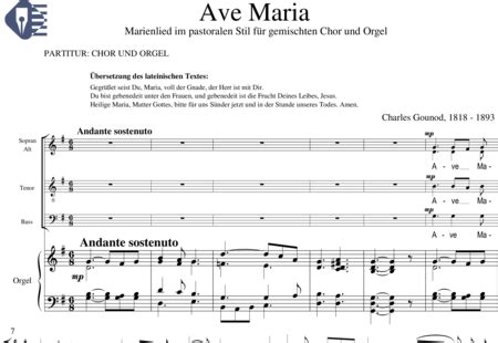 Ave Maria (Marian hymn in pastoral style) - Charles Gounod | Sheet music to download