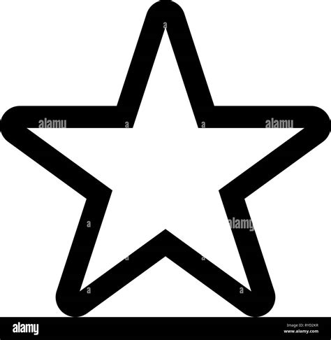 Star symbol icon - black simple outline, 5 pointed rounded, isolated ...