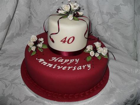 Ruby Wedding Cake | 40th anniversary cakes, 40th wedding anniversary ...