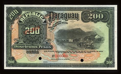 Paraguay 200 Pesos banknote of 1923|World Banknotes & Coins Pictures ...