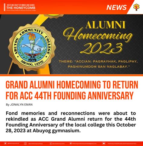 ACC Grand Alumni to Return for its 44th Founding Anniversary by Jonalyn Eman | Abuyog Community ...