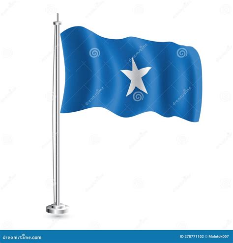 Somali Flag. Isolated Realistic Wave Flag of Somalia Country on ...