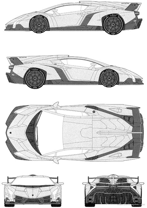 Car Lamborghini Aventador Blueprint